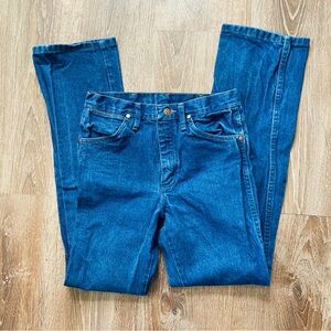 Vintage Wrangler Men's Deep Blue Straight Jeans 28x32 100% Cotton